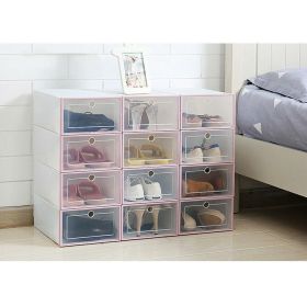 12/24/36pcs Shoe Storage Boxes Foldable Shoe Container Stackable Clear Shoe Organizer (QTY: 12pcs)