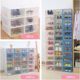 12/24/36pcs Shoe Storage Boxes Foldable Shoe Container Stackable Clear Shoe Organizer (QTY: 24pcs)