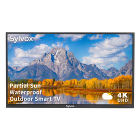 SYLVOX Outdoor TV Partial Sun 1000 Nits 4K LED Waterproof TV Anti Glare Outdoor Smart TV (Deck Series) (size: 65 inch)