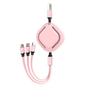 3P Experts Portable 3 In 1 Fast Charging Cable Type C/micro Usb Cable 2.1a Multi Port 43.3in (Color: Pink)