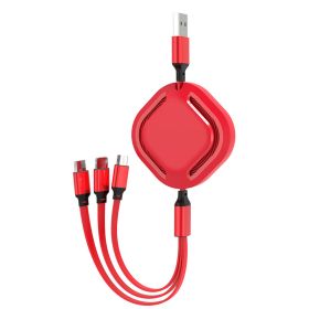 3P Experts Portable 3 In 1 Fast Charging Cable Type C/micro Usb Cable 2.1a Multi Port 43.3in (Color: Red)