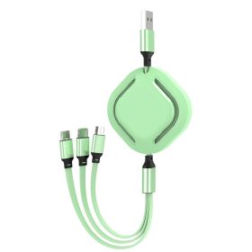 3P Experts Portable 3 In 1 Fast Charging Cable Type C/micro Usb Cable 2.1a Multi Port 43.3in (Color: Green)