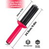 17 Teeth Round Comb Hair Brush Styler for Curly Hair, Portable Anti Slip Curling Wand